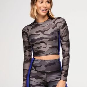 Zumba Gray Camo Crop Top - NWT